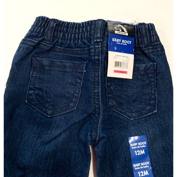 New Jordache Baby Boot Cut Jeans Girls Infant Baby Size 12 months Dark Wash Slim - Picture 3 of 3